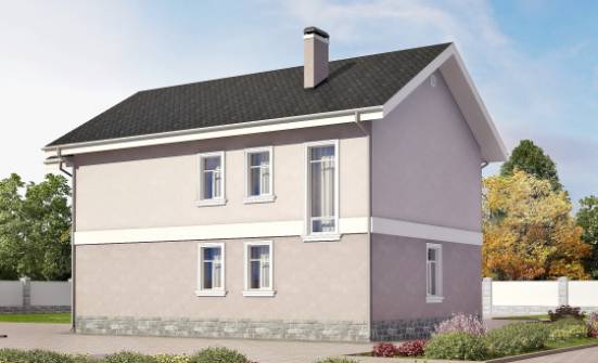 170-008-П Проект двухэтажного дома, бюджетный домик из твинблока Ханты-Мансийск | Проекты домов от House Expert