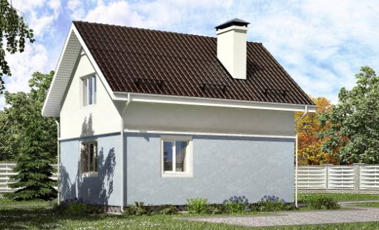 095-002-П Проект двухэтажного дома с мансардой, современный загородный дом из теплоблока Югорск | Проекты домов от House Expert