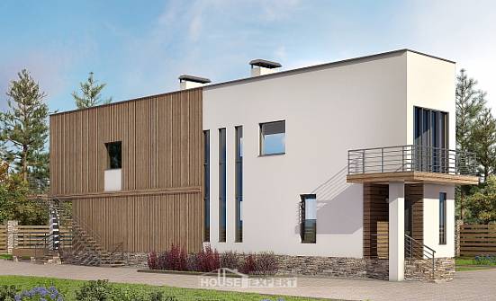 100-003-Л Проект двухэтажного дома, современный дом из керамзитобетонных блоков Покачи | Проекты домов от House Expert