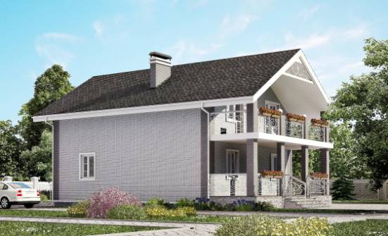 150-007-П Проект двухэтажного дома мансардой, недорогой домик из газосиликатных блоков Когалым | Проекты домов от House Expert