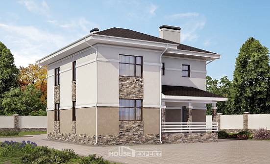 150-014-П Проект двухэтажного дома, компактный загородный дом из блока Нягань | Проекты домов от House Expert