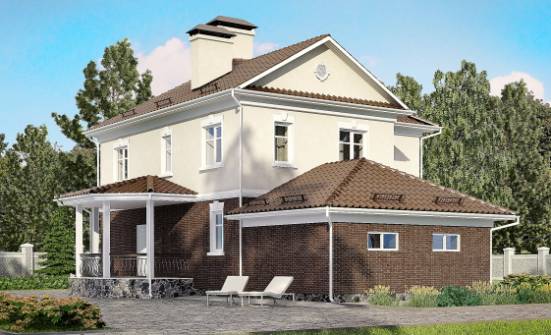 190-002-Л Проект двухэтажного дома и гаражом, средний домик из газосиликатных блоков Нефтеюганск | Проекты домов от House Expert