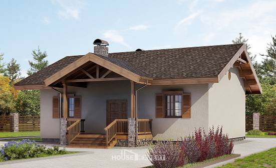 090-002-Л Проект одноэтажного дома, компактный коттедж из кирпича Лангепас | Проекты домов от House Expert