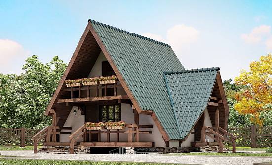 070-003-П Проект двухэтажного дома с мансардой, классический дом из дерева Нефтеюганск | Проекты домов от House Expert