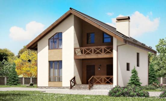 170-002-П Проект двухэтажного дома с мансардным этажом, небольшой дом из поризованных блоков Мегион | Проекты домов от House Expert