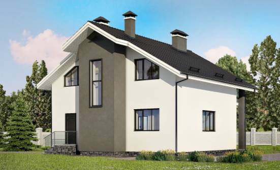 150-005-Л Проект двухэтажного дома с мансардой, небольшой дом из арболита Радужный | Проекты домов от House Expert