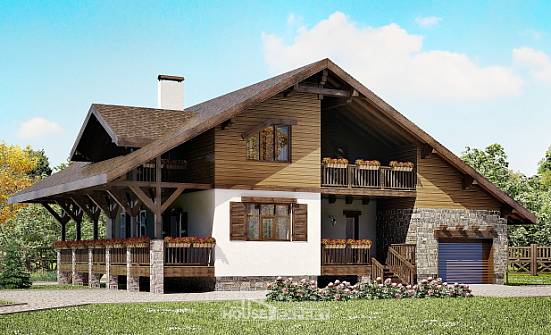 220-005-П Проект двухэтажного дома с мансардой и гаражом, простой домик из кирпича Когалым | Проекты домов от House Expert