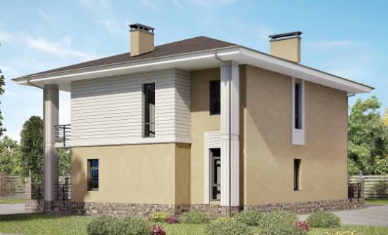 180-015-Л Проект двухэтажного дома, классический домик из арболита Урай | Проекты домов от House Expert