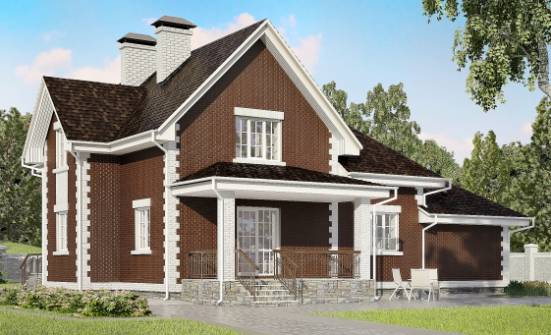 190-003-Л Проект двухэтажного дома мансардой и гаражом, красивый домик из блока Нягань | Проекты домов от House Expert