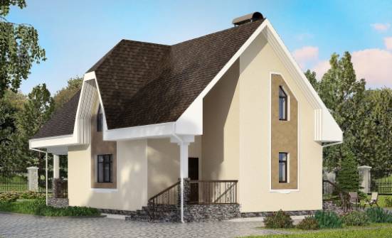 125-001-Л Проект двухэтажного дома мансардой, простой загородный дом из арболита Лангепас | Проекты домов от House Expert