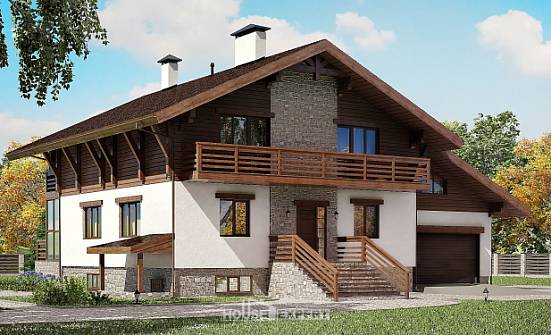420-001-П Проект трехэтажного дома с мансардным этажом и гаражом, красивый загородный дом из кирпича Когалым | Проекты домов от House Expert