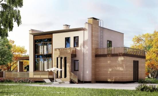 220-003-Л Проект двухэтажного дома, гараж, уютный домик из керамзитобетонных блоков Урай | Проекты домов от House Expert