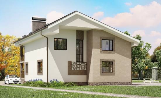 210-003-П Проект двухэтажного дома с мансардой, простой домик из теплоблока Нягань | Проекты домов от House Expert