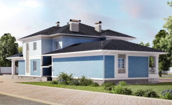 620-001-П Проект трехэтажного дома и гаражом, большой коттедж из блока Ханты-Мансийск | Проекты домов от House Expert