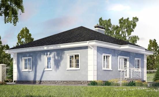 100-001-П Проект одноэтажного дома, экономичный коттедж из пеноблока Когалым | Проекты домов от House Expert