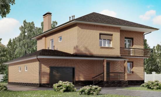 245-003-Л Проект двухэтажного дома, гараж, уютный коттедж из кирпича Югорск | Проекты домов от House Expert