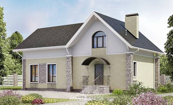 150-012-П Проект двухэтажного дома с мансардой, скромный загородный дом из газобетона Нягань | Проекты домов от House Expert
