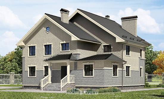 300-004-П Проект двухэтажного дома, огромный дом из бризолита Покачи | Проекты домов от House Expert