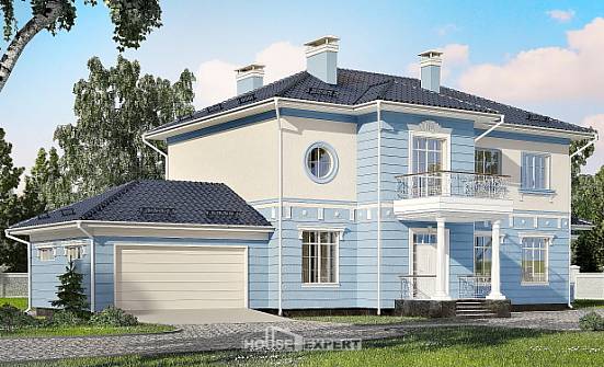 285-003-Л Проект двухэтажного дома, гараж, классический домик из кирпича Радужный | Проекты домов от House Expert