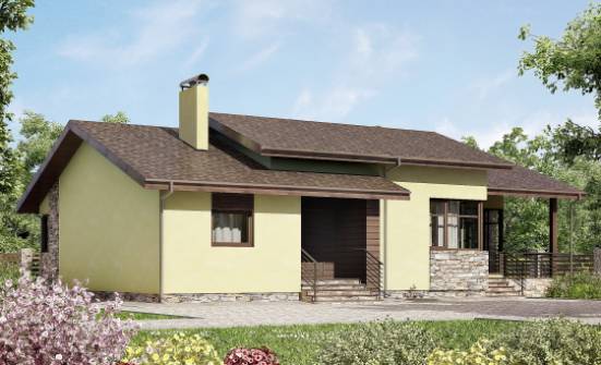 130-007-Л Проект одноэтажного дома, доступный домик из арболита Покачи | Проекты домов от House Expert