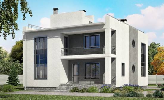 255-001-П Проект двухэтажного дома, гараж, классический загородный дом из газосиликатных блоков Нягань | Проекты домов от House Expert