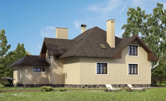 275-003-П Проект двухэтажного дома с мансардой, гараж, большой загородный дом из кирпича Пыть-Ях | Проекты домов от House Expert