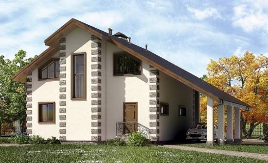 150-003-Л Проект двухэтажного дома мансардой, гараж, экономичный загородный дом из дерева Нижневартовск | Проекты домов от House Expert