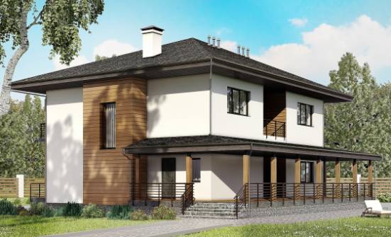 245-001-П Проект двухэтажного дома, простой загородный дом из арболита Нефтеюганск | Проекты домов от House Expert