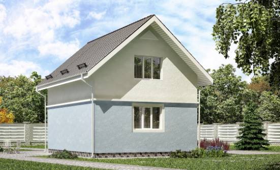 095-002-П Проект двухэтажного дома с мансардой, современный загородный дом из теплоблока Югорск | Проекты домов от House Expert