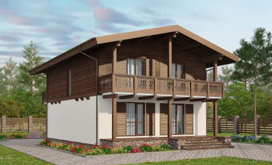 150-016-Л Проект двухэтажного дома с мансардой, бюджетный загородный дом из блока Покачи | Проекты домов от House Expert