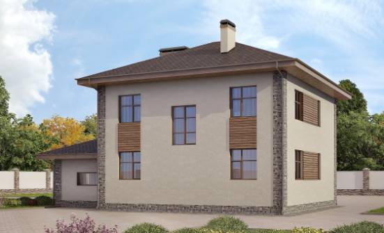 185-004-П Проект двухэтажного дома, гараж, средний загородный дом из керамзитобетонных блоков Нягань | Проекты домов от House Expert