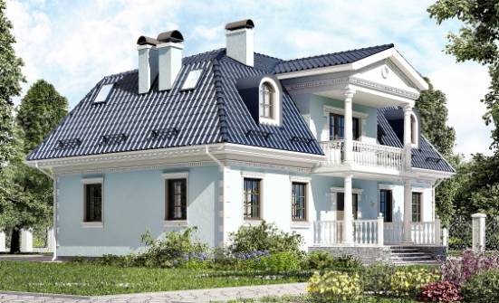 210-004-Л Проект двухэтажного дома мансардой, красивый дом из твинблока Ханты-Мансийск | Проекты домов от House Expert