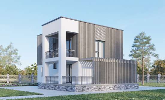 150-017-П Проект двухэтажного дома, бюджетный загородный дом из твинблока Югорск | Проекты домов от House Expert