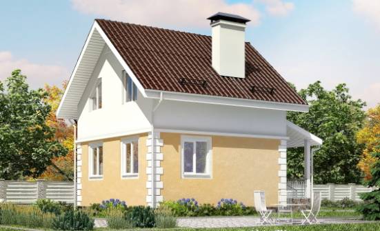 070-002-П Проект двухэтажного дома мансардой, дешевый коттедж из арболита Белоярский | Проекты домов от House Expert
