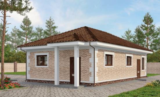 070-005-П Проект гаража из кирпича Югорск | Проекты одноэтажных домов от House Expert