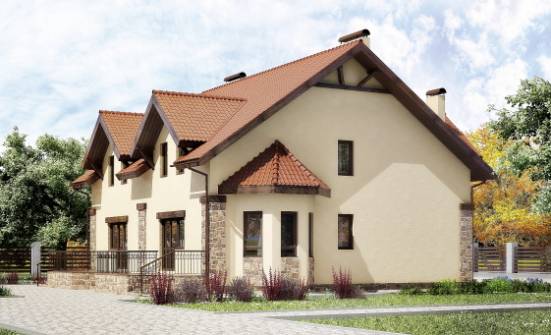 240-001-П Проект двухэтажного дома с мансардой, классический дом из арболита Сургут | Проекты домов от House Expert
