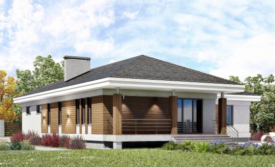 165-001-П Проект одноэтажного дома, гараж, компактный домик из газосиликатных блоков Пыть-Ях | Проекты домов от House Expert