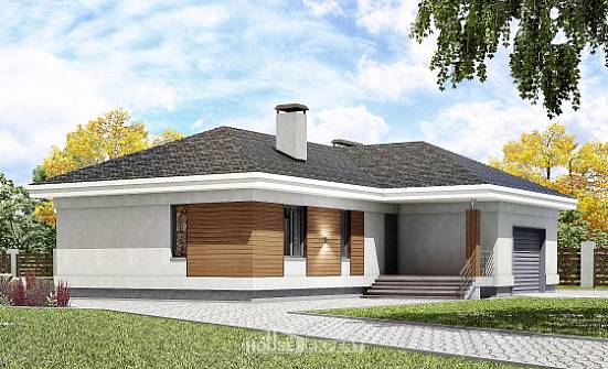 165-001-П Проект одноэтажного дома, гараж, компактный домик из газосиликатных блоков Пыть-Ях | Проекты домов от House Expert