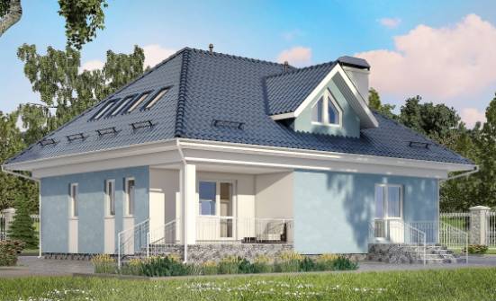 200-002-П Проект двухэтажного дома мансардой, простой загородный дом из пеноблока Сургут | Проекты домов от House Expert