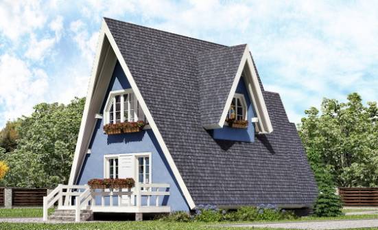 100-002-П Проект двухэтажного дома с мансардой, уютный коттедж из дерева Когалым | Проекты домов от House Expert