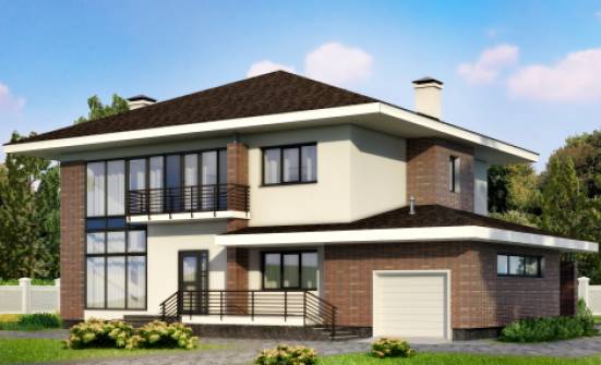275-002-П Проект двухэтажного дома, гараж, классический домик из кирпича Когалым | Проекты домов от House Expert