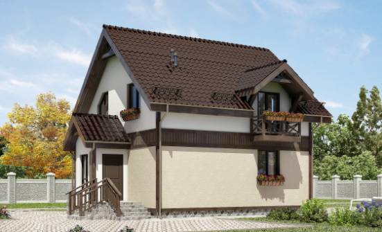 105-001-П Проект двухэтажного дома мансардой, уютный домик из газосиликатных блоков Нижневартовск | Проекты домов от House Expert