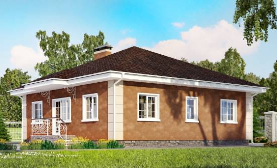 100-001-Л Проект одноэтажного дома, экономичный дом из бризолита Урай | Проекты домов от House Expert