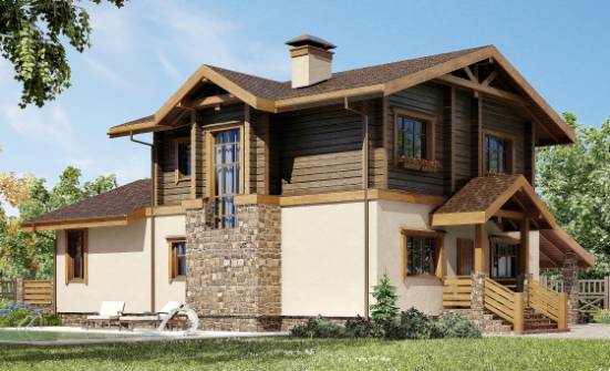 170-004-П Проект двухэтажного дома мансардой, гараж, бюджетный домик из пеноблока из дерева Нягань | Проекты домов от House Expert