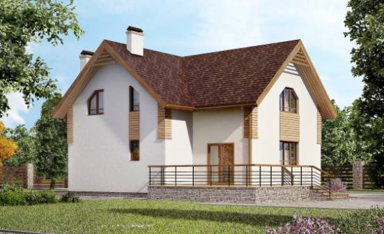 150-009-П  Проект двухэтажного дома с мансардой, бюджетный загородный дом из бризолита Радужный | Проекты домов от House Expert