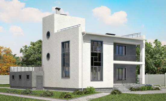 255-001-П Проект двухэтажного дома, гараж, классический загородный дом из газосиликатных блоков Нягань | Проекты домов от House Expert