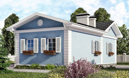 090-004-П Проект одноэтажного дома, простой домик из теплоблока Урай | Проекты домов от House Expert