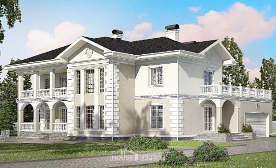 340-002-П Проект двухэтажного дома и гаражом, красивый дом из кирпича Нефтеюганск | Проекты домов от House Expert