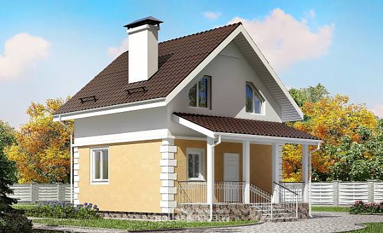 070-002-П Проект двухэтажного дома мансардой, дешевый коттедж из арболита Белоярский | Проекты домов от House Expert