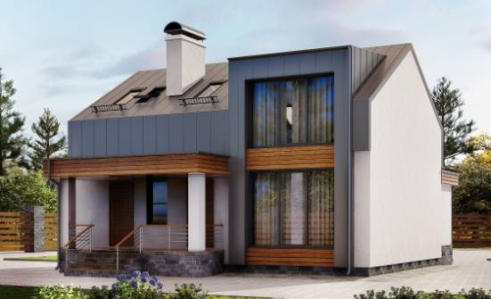 120-004-П Проект двухэтажного дома мансардный этаж, бюджетный загородный дом из бризолита Югорск | Проекты домов от House Expert